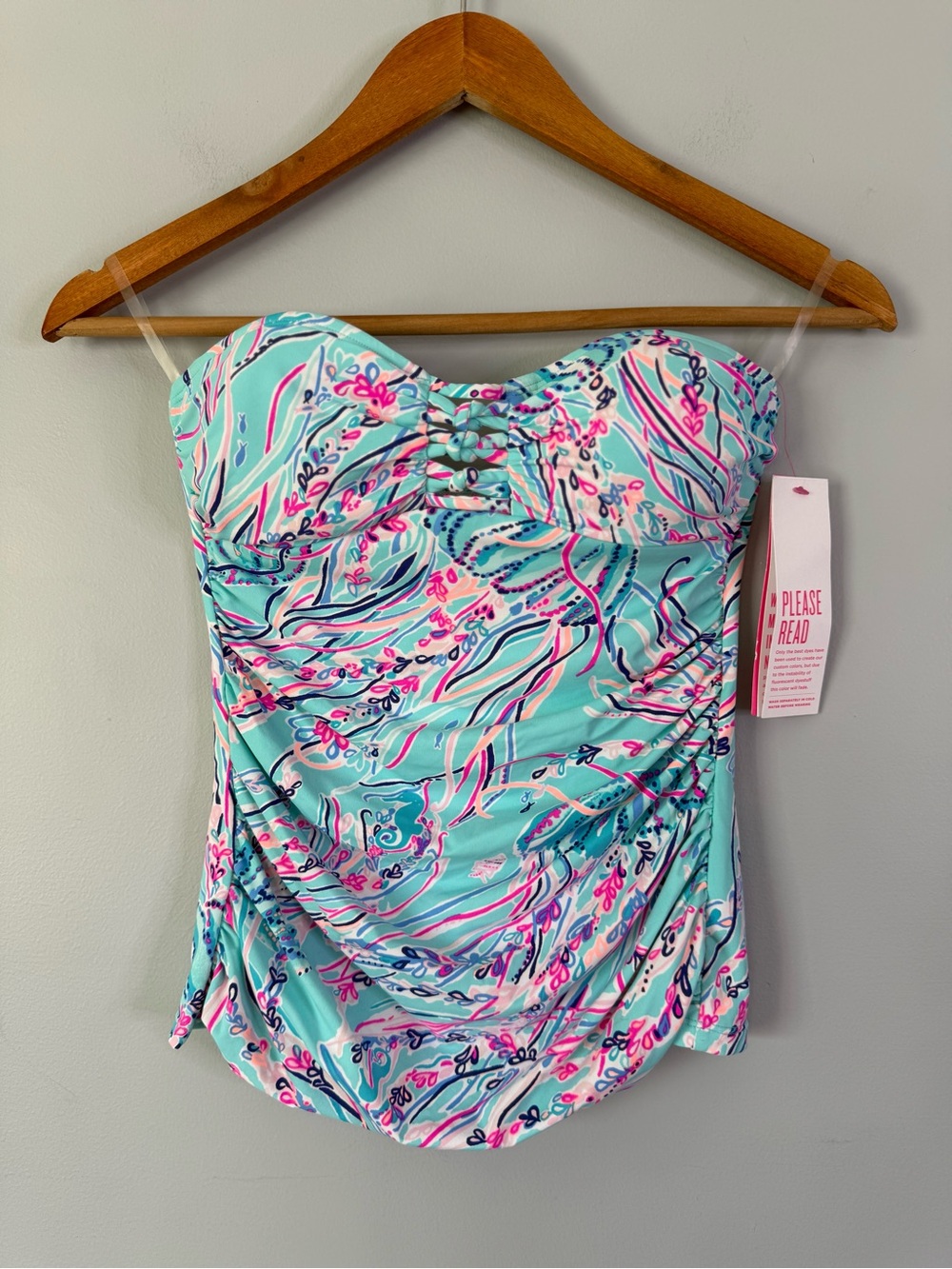 Lilly Pulitzer Lulo Tankini Top Bayside Blue Under the Moon Size 0